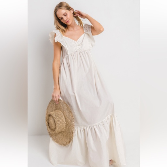 31 Fabulous Solid Poplin Tiered Maxi Dress - Picture 3 of 6